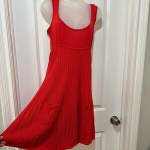 Bebe Sleeveless Coral Colored Knit Dress Size L
